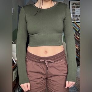 Cropped Offline Aerie Green Long Sleeve